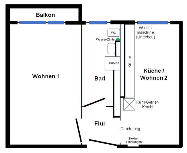 Wohnung Balkon Einbauküche Grundriss Berlin Kaulsdorf Verkauf Kaufen Immobilienmakler Steglitz Zehlendorf Lankwitz Grundstück Wohnung Baufinanzierung